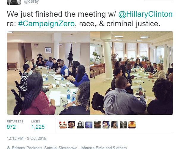 Hillary Clinton Met with Black Lives Matter Activists, but didn’t Publish the Names of Attendees